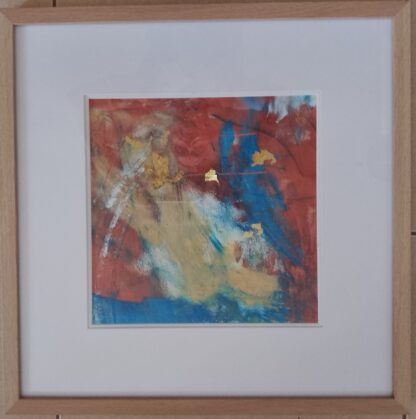Cold Wax painting in an abstract version of the Australian Red Centre 1 of 6